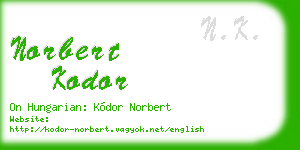 norbert kodor business card